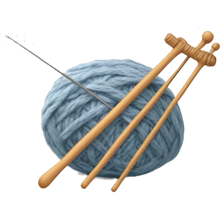Yarn and knitting needles emoji