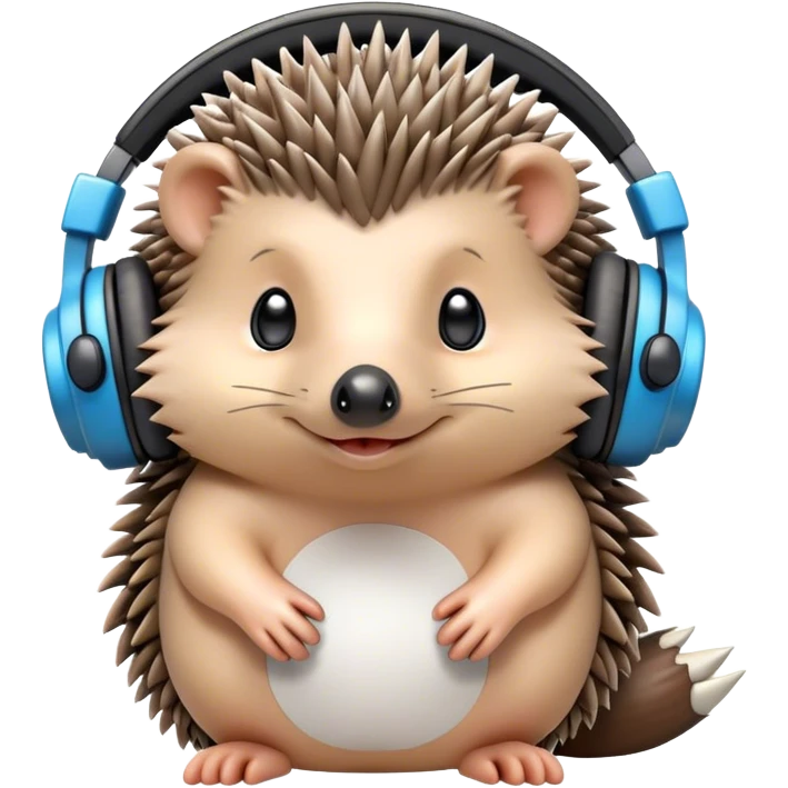 Make a hedgehog wear headphones  emoji