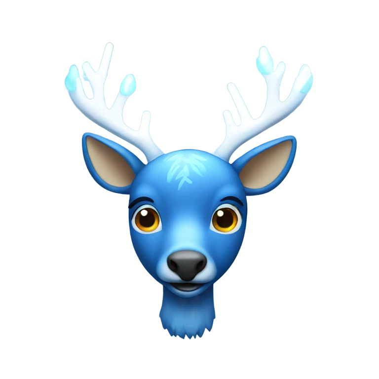 Blue Deer with 8  white lights on antlers  emoji