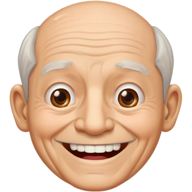 Draw me a grandfather who smiles and has no front tooth. emoji