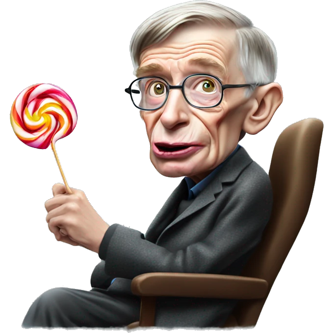 Stephen hawking licking a lollipop emoji