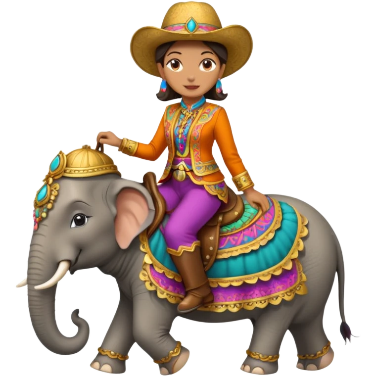 lady Rider on elephant emoji