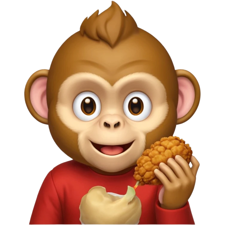 make a monkey eating kfc emoji