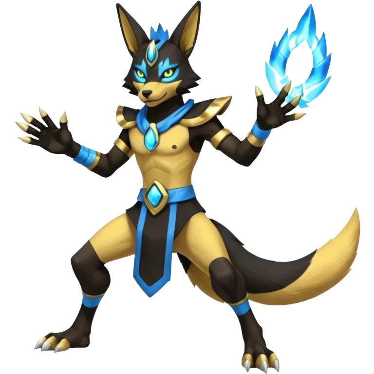 Electrike-Anubis-Lucario-Zeraora-fusion (full body) emoji