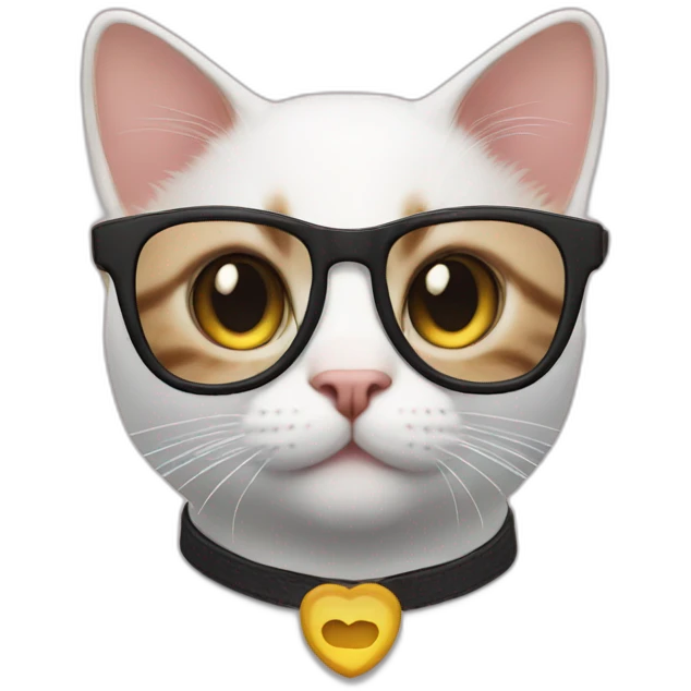 cat nerd smiley glasses figer up emoji