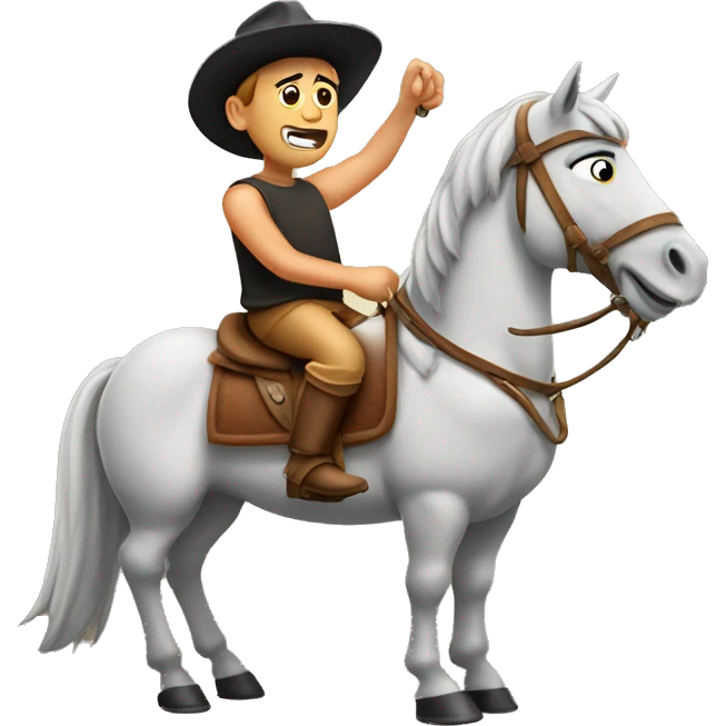 Fred flinstone on a horse emoji