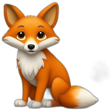 Un renard avec une drapeau arc-en-ciel à la place de la queue emoji