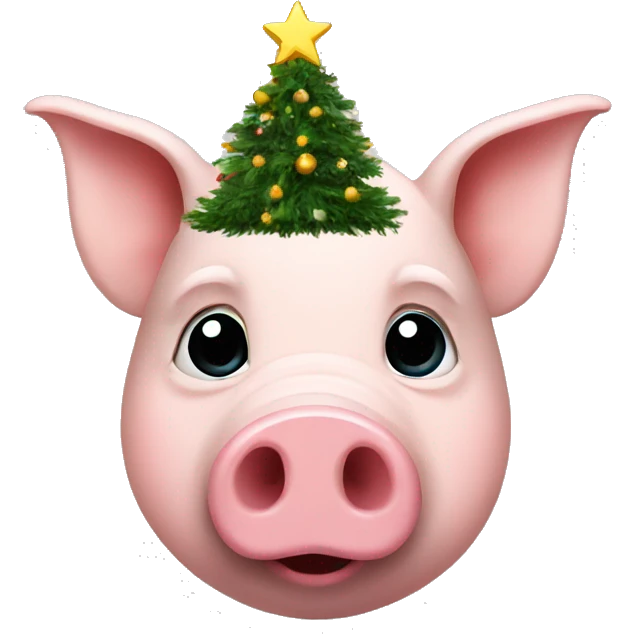 pig wearing a christmas tree  emoji