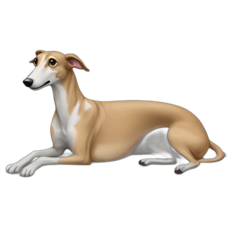 greyhound not fitting on dog bed emoji