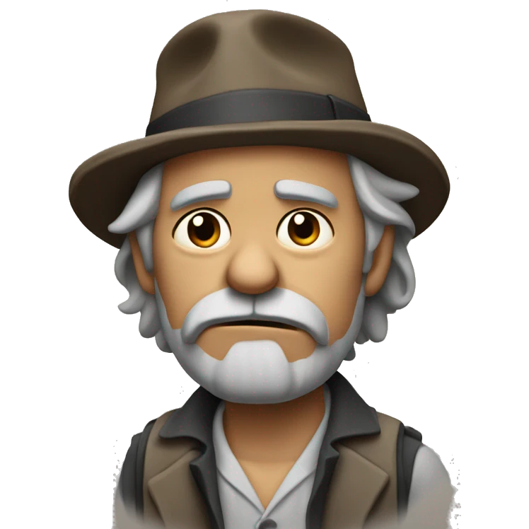 the tramp has one hand up and is frowning emoji
