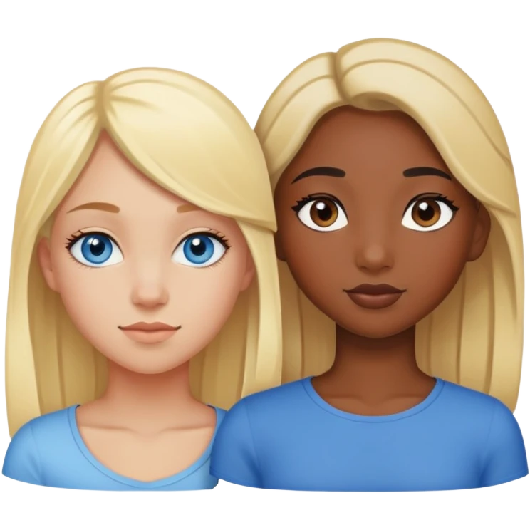 Best friends girl. Black girl black eyes blonde girl blue eyes emoji