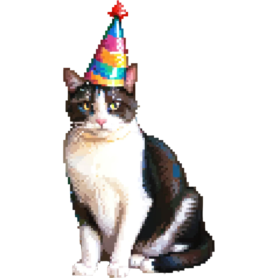cat with a party hat emoji