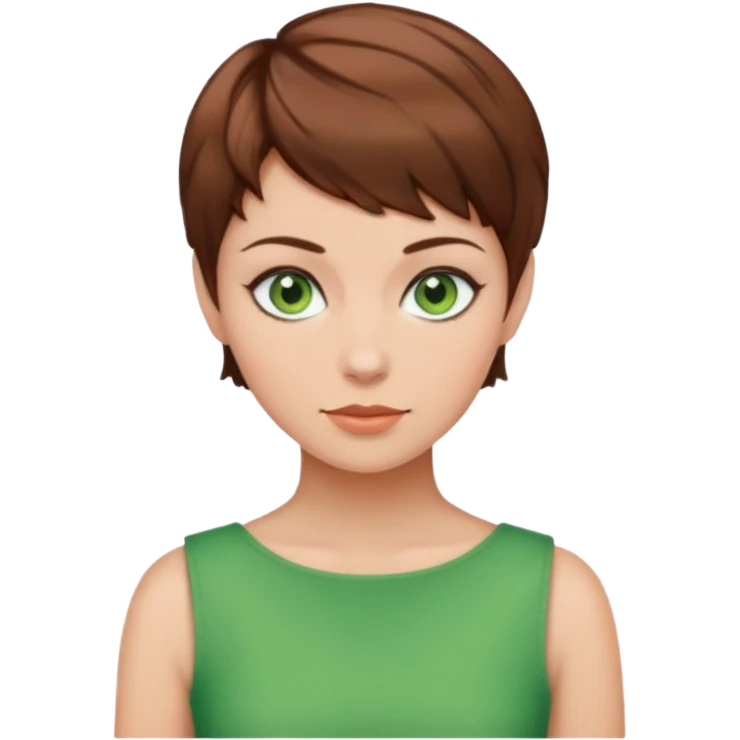 mujer pelo marron pixie cut emoji
