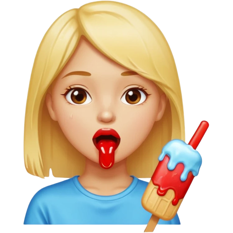Girl licking popsicle emoji