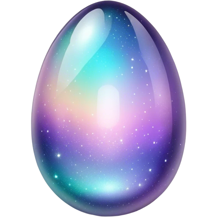 Dark Nebula Sparkly glossy glittery Pastel iridescent transparent bio-luminescent glass crystal egg emoji