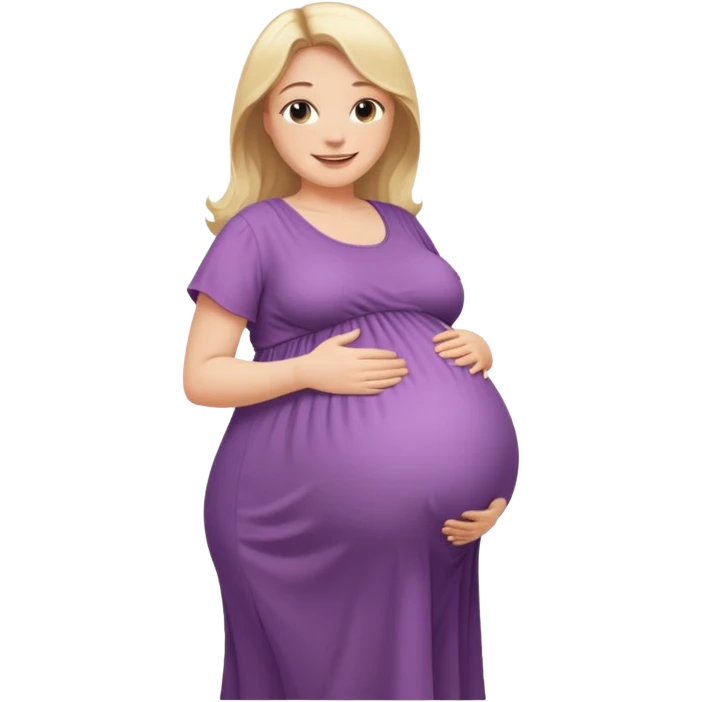 heavily pregnant woman with very large overdue belly emoji