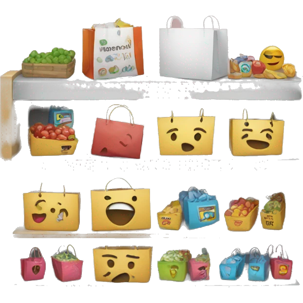 Shopping with repeat icon emoji