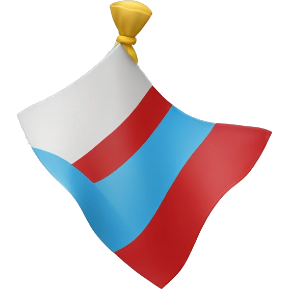 Bandera de colores celeste blanco rojo y vede emoji