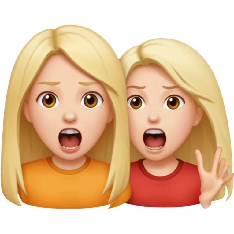 girl screaming at another girl  emoji