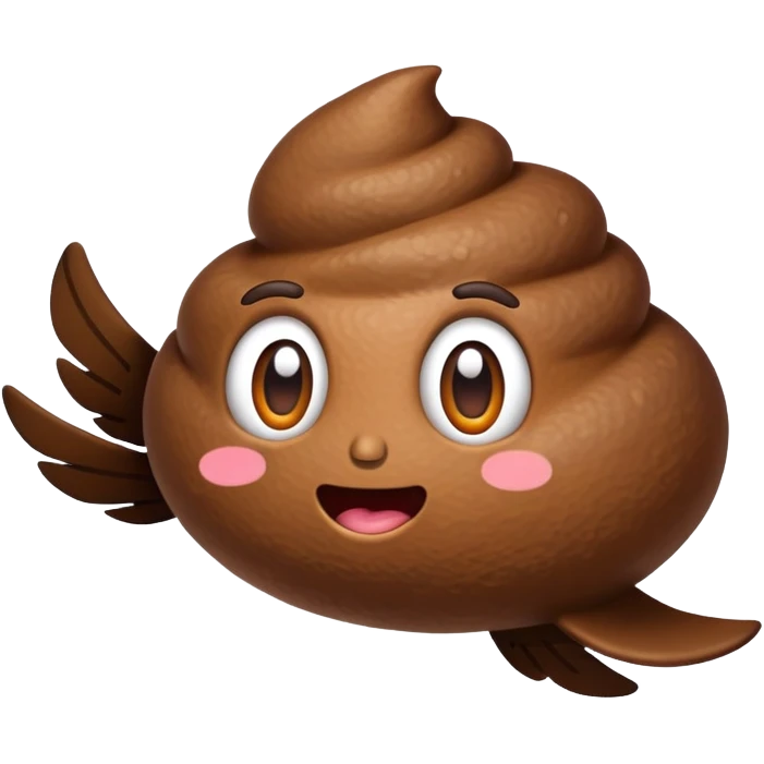 flying poop emoji