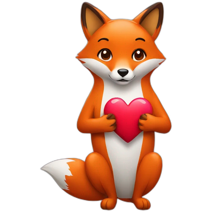 Fox holding heart emoji emoji