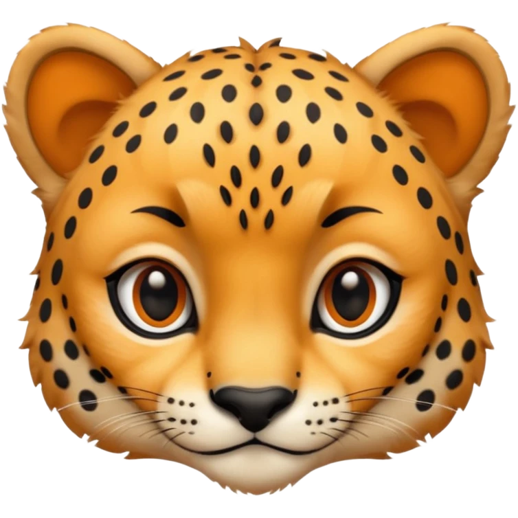Cute small face cheetah emoji