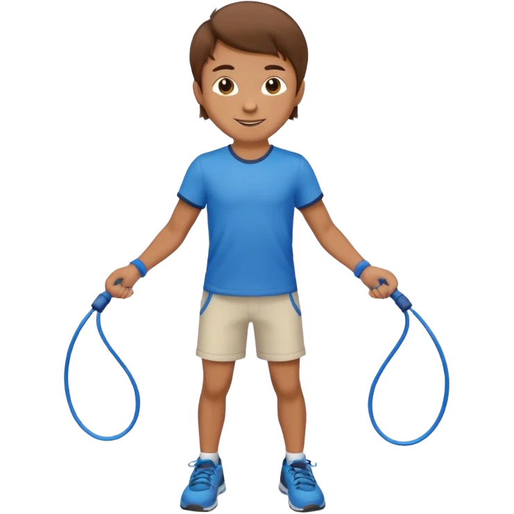 Boy with Skipping Rope on start to skip emoji