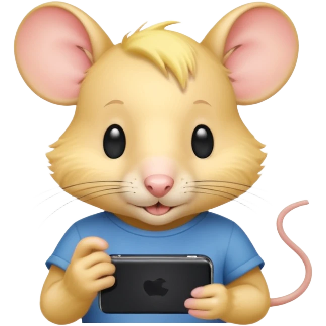 yellow haired mice with phone emoji