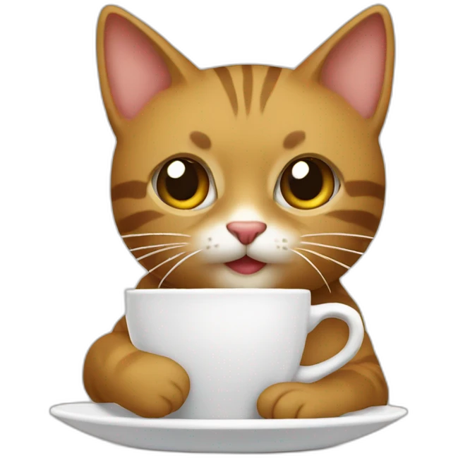 Gato tomando café emoji