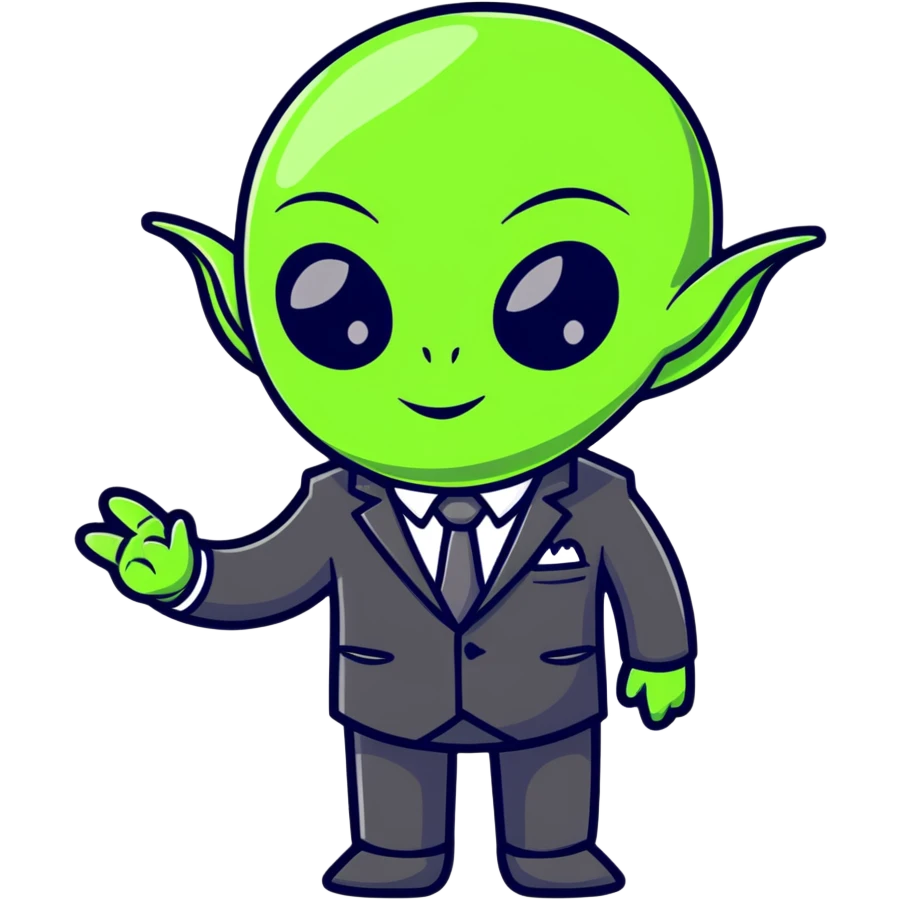 alien in a suit emoji