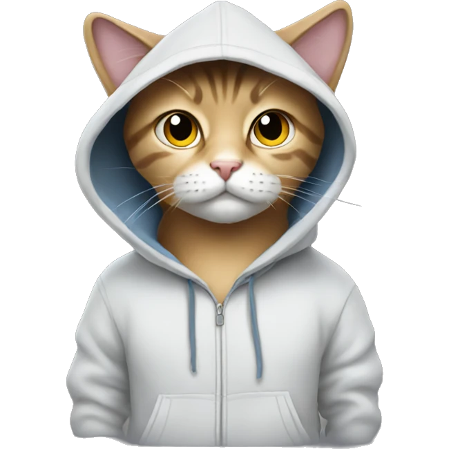 Cat wearing hoody emoji