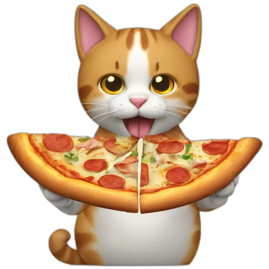 Gato comiendo pizza emoji