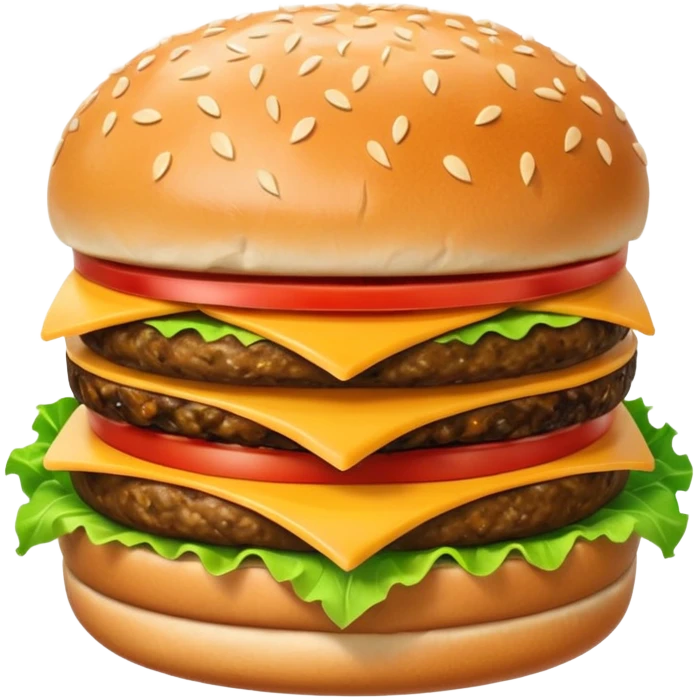 A hamburger with a mouth emoji