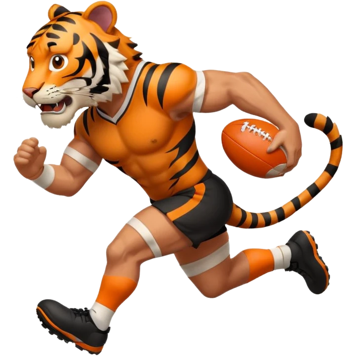 A tiger playing rugby emoji