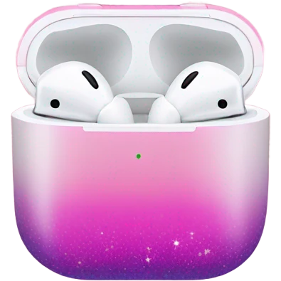 Pink ombre AirPods with glitter  emoji