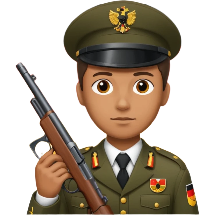 A soldier with a gun on the background of the flag of the German Empire emoji
