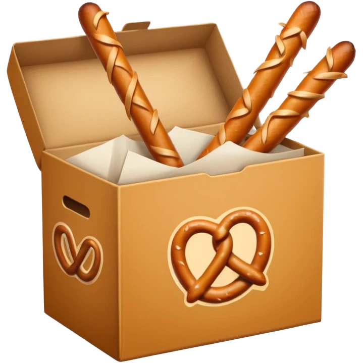 Pretzel sticks on paper box emoji
