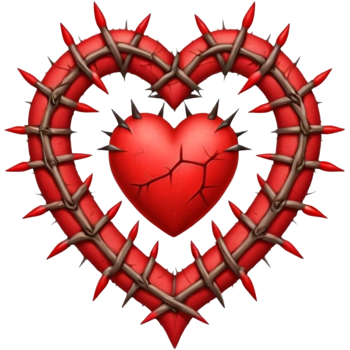 Create heart shape and in the horizontal midway create that crown thonrs like in the Jesus head  emoji