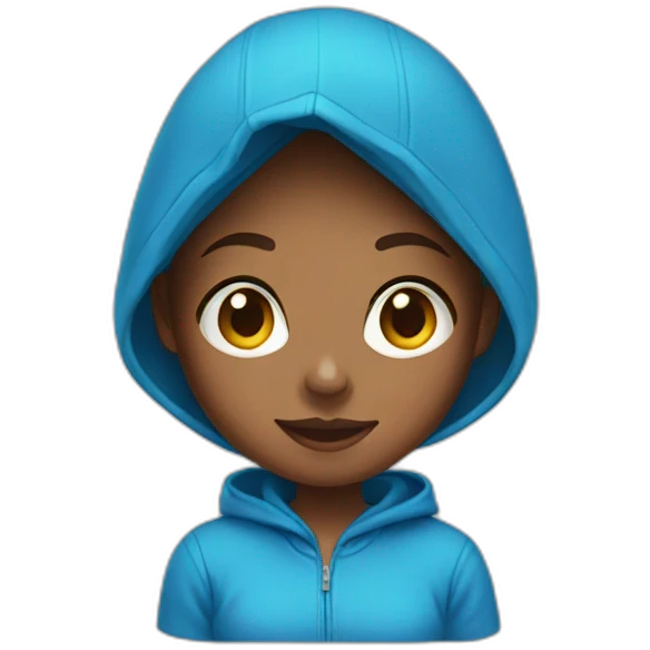 Girl in blue hoodie emoji