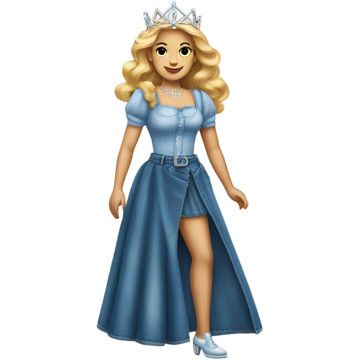 Glinda in jeans and a skirt  emoji