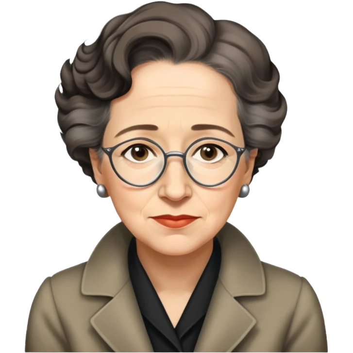 portrait of Hannah Arendt, no glasses, neutral background emoji