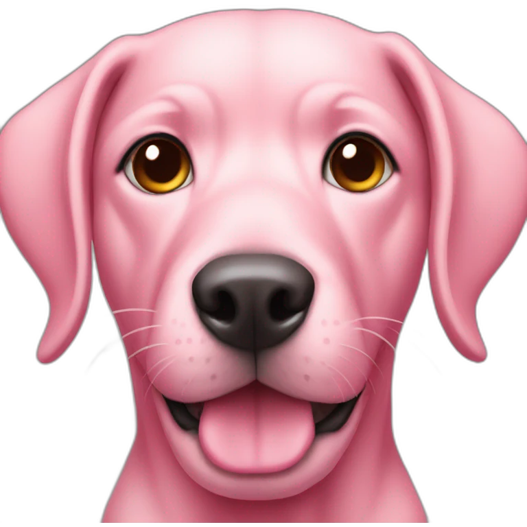 A human pink dog. emoji