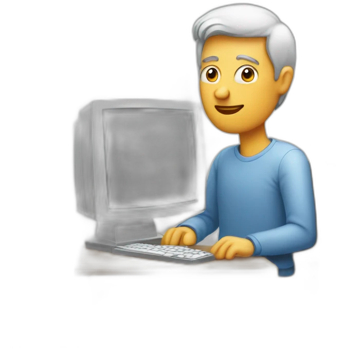 man behind computeur emoji
