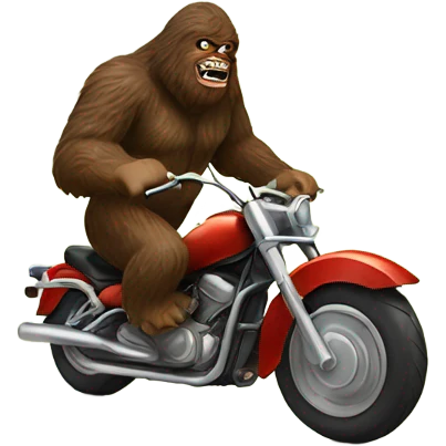 Bigfoot riding a motorcycle  emoji