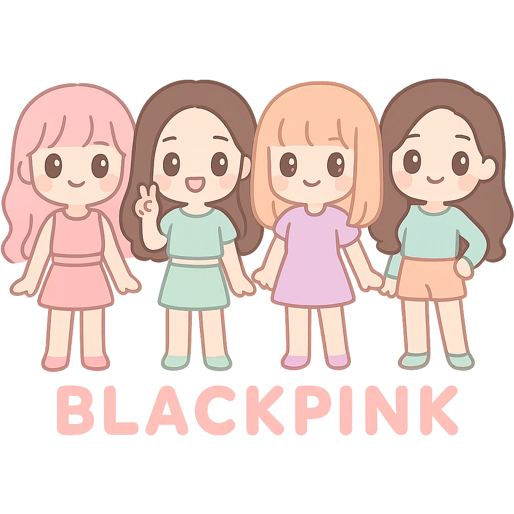 Blackpink K-pop girl group four members cute and playful emoji