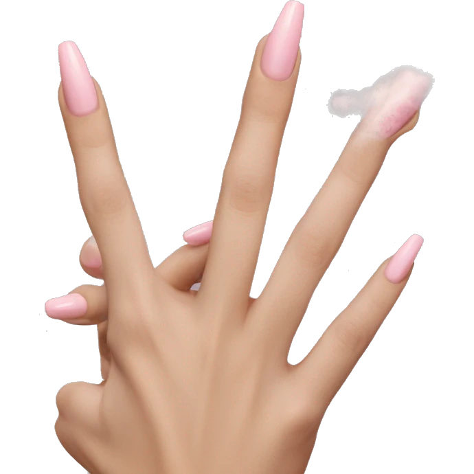 feminine pale hand with baby pink nails holding smoking palo santo realistic soft textures emoji