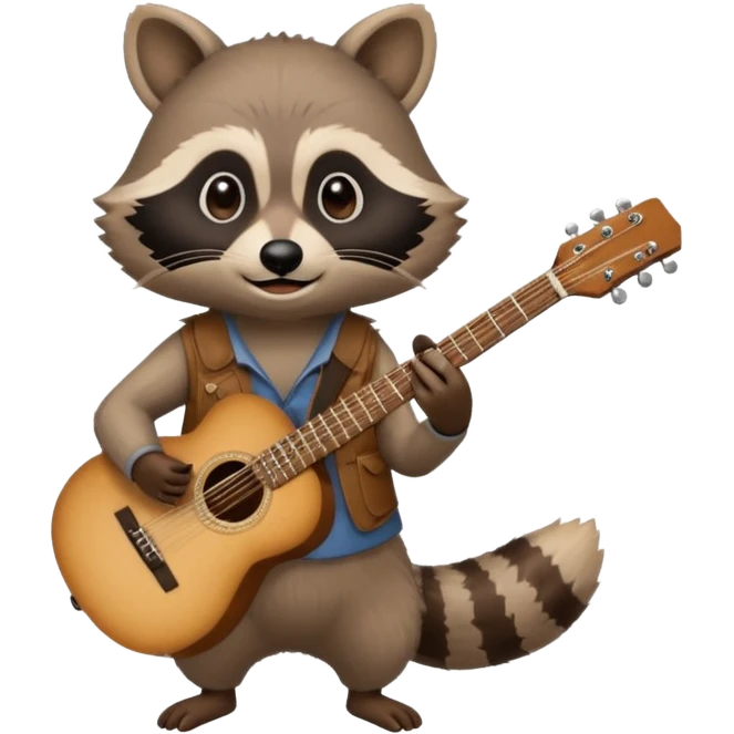 crazy Raccon with guitar emoji