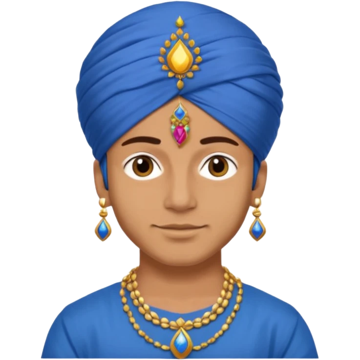 diwali man with blue turban and diwali emoji