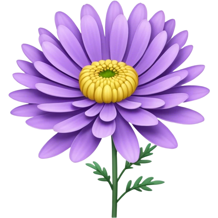 single Lavender Chrysanthemum, straight stem emoji
