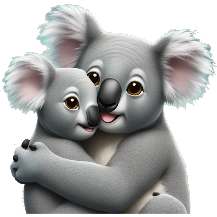 Adult koalas cuddling emoji